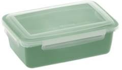 POTE PLASTICO RETANGULAR C/TAMPA TRAVA MARMITA 1,1L CORES