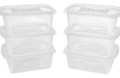 JOGO POTES PLASTICO RETANGULAR LV6PG5 6PCS 750ML