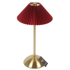 ABAJUR MESA ACRILICO PLISSADO TOQUE BASE METAL USB LED 31CM CORES  ED508107