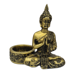 PORTA VELA RESINA BUDA HINDU MINI MEDITANDO 10CM ED508140