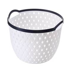 CESTO ORGANIZADOR PLASTICO REDONDO MULTIUSO C/ BORDA ALCA 20X16CM CORES