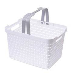 CESTO ORGANIZADOR PLASTICO RETANGULAR VAZADO C/ ALCA MULTIUSO M 29X18CM CORES