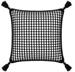 CAPA ALMOFADA ALGODAO COM BORLAS ZIPER INVISIVEL 43X43CM SORTIDAS ED508160