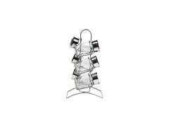 PORTA TEMPERO C/ SUPORTE METAL 6 POTES VIDRO 100ML ED508512