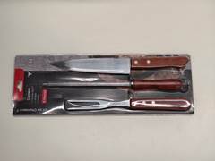 KIT CHURRASCO INOX DUCHEF COM CABO MADEIRA 3PCS ED508688