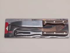 KIT CHURRASCO INOX DUCHEF COM CABO MADEIRA 2PCS ED508690