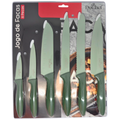 JOGO FACAS INOX DUCHEF CABO RATTAN 6PCS CORES ED508739