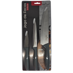 JOGO FACAS INOX DUCHEF CABO RATTAN 3PCS CORES ED508740