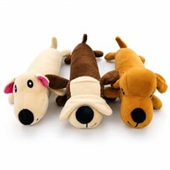CACHORRO LONGO DE PELUCIA PARA PET 33CM CORES SORTIDAS