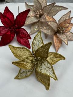 FLOR NATALINA TECIDO 30X24CM VERMELHO SORTIDO ED509473