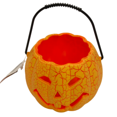 MINI BALDE HALLOWEEN ABOBORA PLASTICO LED E SOM P/ DOCES SORTIDOS ED509589