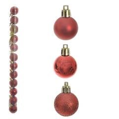 BOLA TUBO NATAL 3CM 16PC VERMELHA ED509178