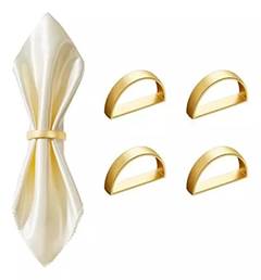 JOGO ANEL GUARDANAPO SEMICIRCULO 4PCS DOURADO ED509976
