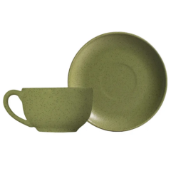 XICARA CHA C/PIRES CERAMICA ORGANICO 250ML VERDE