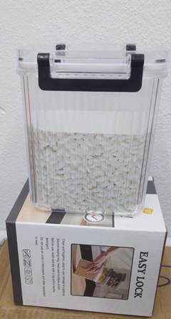 POTE HERMETICO PLASTICO CANELADO COM TAMPA E TRAVA 15X13CM TRANSPARENTE ED510054