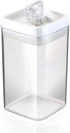 POTE HERMETICO PLASTICO QUADRADO COM TAMPA BRANCO 2,3L TRANSPARENTE ED510060