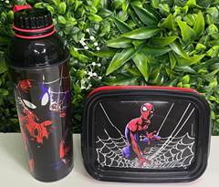 KIT GARRAFA MARMITA PLASTICA HOMEM ARANHA 2PCS SORTIDO
