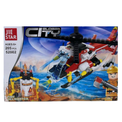 BLOCO MONTAR HELICOPTERO BOMBEIRO 205PCS ED509929
