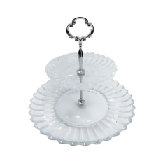 PRATO DUPLO PARA DOCE DE VIDRO GENEVA 30CM TRANSPARENTE ED510445