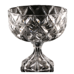 CENTRO DE MESA COM PÉ DIAMOND DE VIDRO 25X24CM