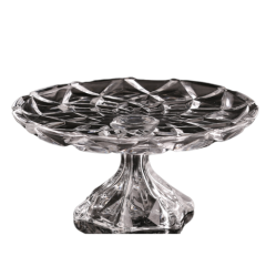 PRATO PARA BOLO COM PÉ DIAMOND DE VIDRO 31X14CM