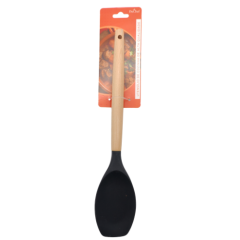 COLHER DE SILICONE RETA DUCHEF COM CABO DE MADEIRA PRETO ED510549