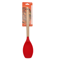 COLHER DE SILICONE RETA DUCHEF COM CABO MADEIRA VERMELHO ED510550