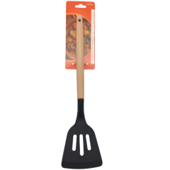 ESPATULA VAZADA DE SILICONE DUCHEF COM CABO MADEIRA PRETO ED510558