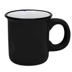 CANECA CAFE CERAMICA ORCHID RETRO 95ML PRETO