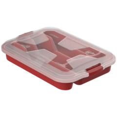ORGANIZADOR TALHER PLASTICO C/ TAMPA TRAVA DIVISORIA VERMELHO
