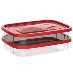 PORTA FRIOS DUPLO PLASTICO RETANGULAR TRANSPARENTE
