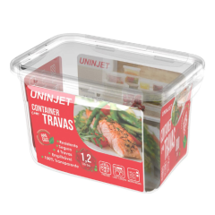 POTE PLASTICO TRAVA PRIME COM TAMPA 1,2L TRANSPARENTE
