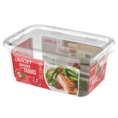 POTE PLASTICO TRAVA PRIME COM TAMPA 2,8L TRANSPARENTE