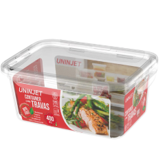 POTE PLASTICO TRAVA PRIME COM TAMPA 400ML TRANSPARENTE