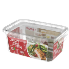 POTE PLASTICO TRAVA PRIME COM TAMPA 800ML TRANSPARENTE