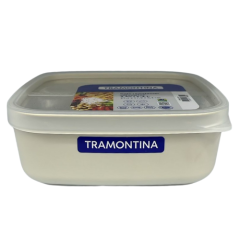 POTE PLASTICO RETANGULAR 1,1L CINZA