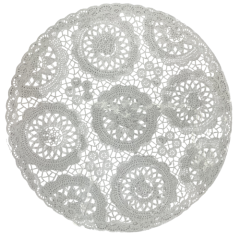 LUGAR AMERICANO PLASTICO REDONDO FLORES 38CM BRANCO ED511115