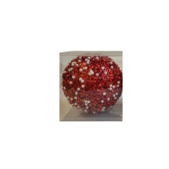 BOLA NATAL 2PC 10CM VERMELHO ED510904