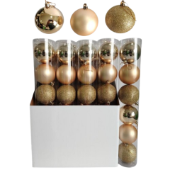 BOLA TUBO NATAL 8CM 6PC DOURADO ED510953