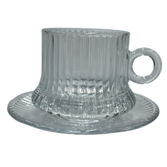 JOGO XICARAS CAFE VIDRO GRAFIATTO C/PIRES 200ML 12PCS ED510129