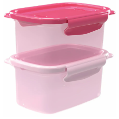 JOGO POTE PLAST COLORATTO 2PCS  460ML ROSA