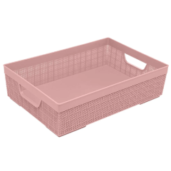 CESTA ORGANIZADORA PLASTICA JUTA 11,5L ROSA