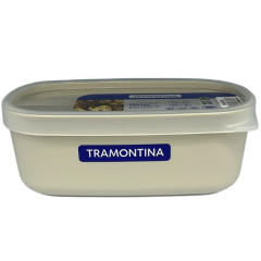 POTE PLASTICO OVAL MIXCOLOR C/ TAMPA TRANSPARENTE 600ML CINZA