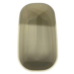 POTE PLASTICO OVAL MIXCOLOR C/ TAMPA TRANSPARENTE 600ML CINZA