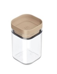 POTE HERMETICO ACRILICO COM TAMPA BEGE 150ML TRANSPARENTE