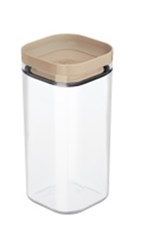 POTE HERMETICO ACRILICO COM TAMPA BEGE 350ML TRANSPARENTE