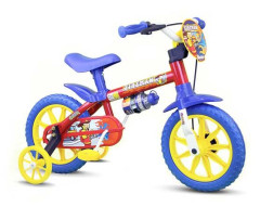 BICICLETA ARO 12 FIRE MAN 11 AZUL AMARELA