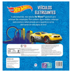 LIVRO AQUARELA HOT WHEELS VEICULOS ELETRIZANTES
