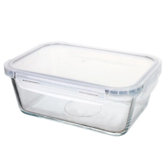 POTE HERMETICO VIDRO RETANGULAR C/ TAMPA PLASTICA 1500ML