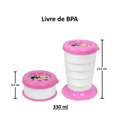 COPO PLASTICO RETRATIL MINNIE 330ML ROSA